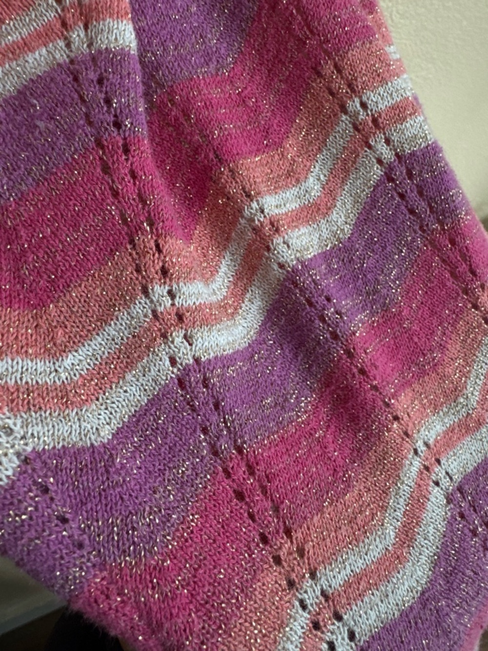 725 Originals Y2K Pink Striped Knit Tank Top | Retro Wavy Stripe Sleeveless Cami - Picture 6 of 7